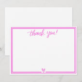 Dankjewel kaart (Hot Pink) (Voorkant / Achterkant)