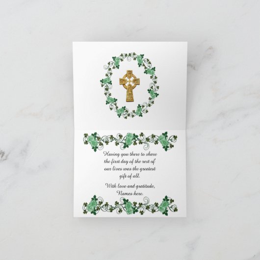 Dankjewel kaart Iers thema Keltisch kruis (Binnen)