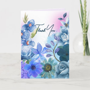 Dankjewel kaart in een esthetisch bloemenontwerp