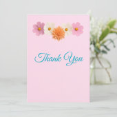 Dankjewel kaart met bloemen (Staand voorkant)