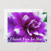 Dankjewel kaart met Dahlia achtergrond (Voorkant / Achterkant)