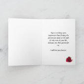 Dankjewel kaart met rode roos (Binnen)