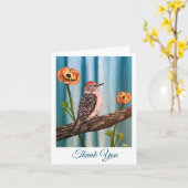 Dankjewel kaart met specht en bloemen (Gele Bloem)