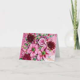 Dankjewel kaart "roze Floral Whimsy"
