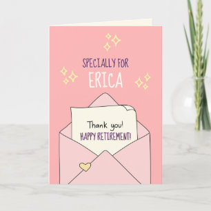 Dankjewel kaart voor het aftreden van collega / pe