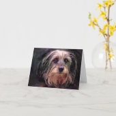 Dankjewel kaarten - Schattigee Hond Wenskaarten (Gele Bloem)