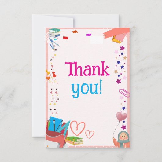 Dankjewel kaarten van kinder naar leerkrachten (Achterkant)