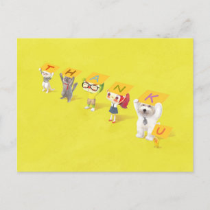 Dankjewel karakters aankondigingskaart