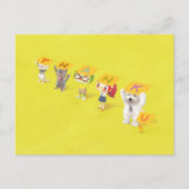 Dankjewel karakters aankondigingskaart (Voorkant)