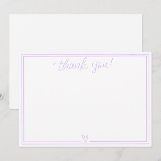 Dankjewel (Lila) Bedankkaart (Voorkant / Achterkant)