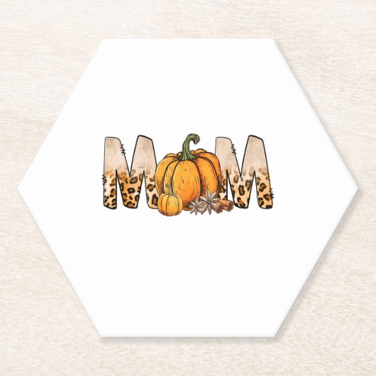 Dankjewel Mam Pompoen Leopart Kartonnen Onderzetters (Voorkant)