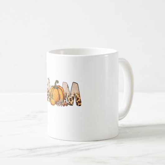 Dankjewel Mam Pompoen Leopart Koffiemok (Voorkant rechts)