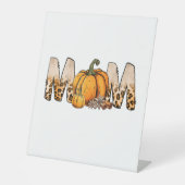 Dankjewel Mam Pompoen Leopart Reclamebord Met Voetstuk (Voorkant)