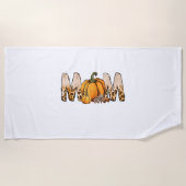 Dankjewel Mam Pompoen Leopart Strandlaken (Voorkant)