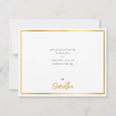 DANKJEWEL moderne mooie roze gouden witte script Bedankkaart (Achterkant)