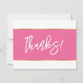 DANKJEWEL moderne mooie roze gouden witte script Bedankkaart