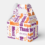 Dankjewel Multilingual Woordcollage Paars Oranje Bedankdoosjes (Achterkant)