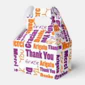 Dankjewel Multilingual Woordcollage Paars Oranje Bedankdoosjes (Voorkant Zijde)