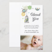 Dankjewel Notitie Baby Meisje Fotokaart Sjabloon (Voorkant / Achterkant)