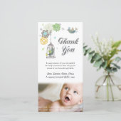 Dankjewel Notitie Baby Meisje Fotokaart Sjabloon (Staand voorkant)