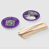 Dankjewel Paarse Witte Website Promo QR Code Foto Handwaaier (Niet-gemonteerd)
