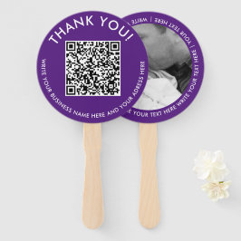 Dankjewel Paarse Witte Website Promo QR Code Foto Handwaaier