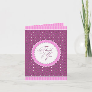 Dankjewel Polka Roze Paarse kaart