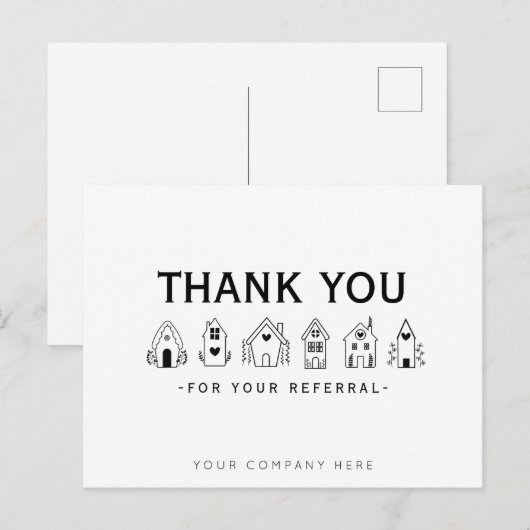 Dankjewel referral marketing voor vastgoed briefkaart (Voorkant / Achterkant)