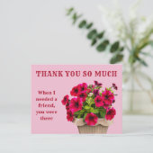 Dankjewel Roze Bloemkaart Briefkaart (Staand voorkant)