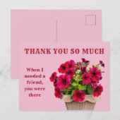 Dankjewel Roze Bloemkaart Briefkaart (Voorkant / Achterkant)