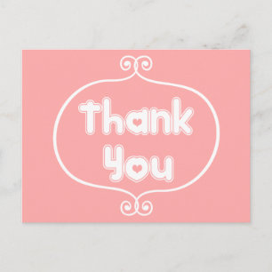 Dankjewel Roze En Witte Spiraal Frame Briefkaart