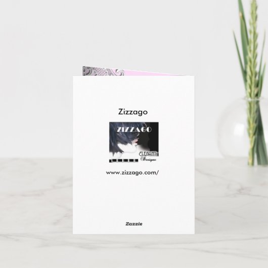 Dankjewel Roze Grijs Witte Kant Bedankkaart (Achterkant)