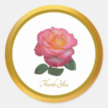 Dankjewel Roze Roos Sticker