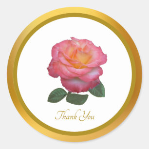 Dankjewel Roze Roos Sticker