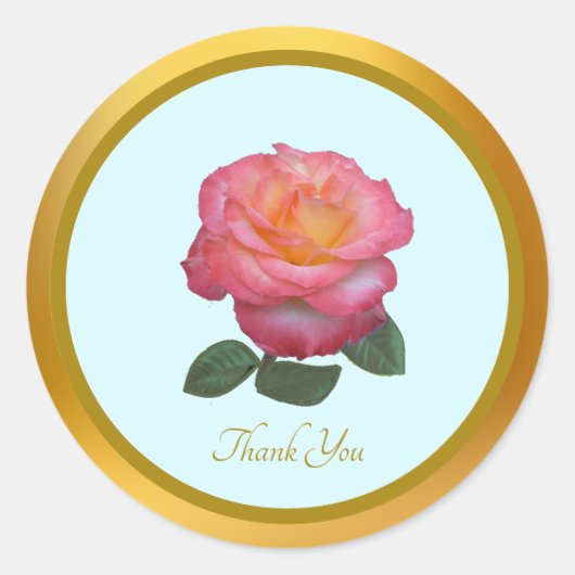 Dankjewel Roze Roos Sticker (Voorkant)