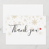 Dankjewel Script Kerstvakantie Sneeuwvlokken Kaart (Voorkant / Achterkant)