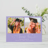 Dankjewel Script Sterren Lilac Multi Foto Aankondiging (Staand voorkant)