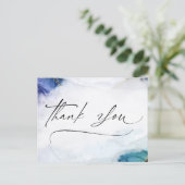 Dankjewel Script Waterverf Goud Elegante Postkaart (Staand voorkant)