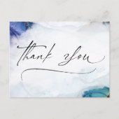 Dankjewel Script Waterverf Goud Elegante Postkaart (Voorkant)