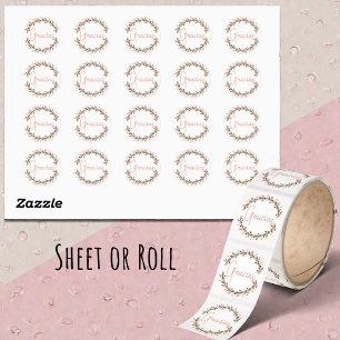 Dankjewel Spaans Gracias Koraal Typografie Krans Ronde Sticker