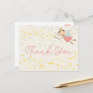 Dankjewel Sprookjesfee Prinses Meisje Verjaardag Briefkaart