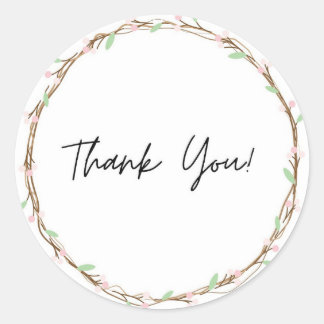 Dankjewel sticker bloem thema