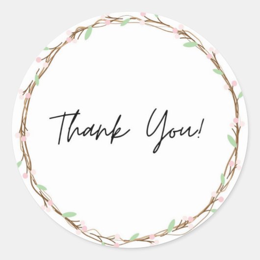 Dankjewel sticker bloem thema (Voorkant)