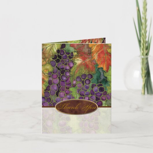 Dankjewel Trouwkaart Herfst Druivenblad Bedankkaart (Voorkant)