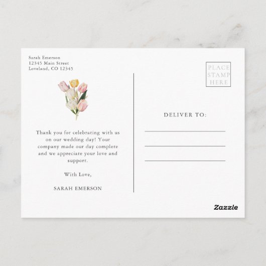 Dankjewel Tulp Postkaart (Achterkant)