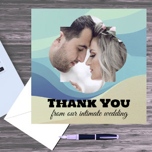 Dankjewel van onze Intieme Trouwdag Boho Elopement Bedankkaart