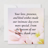 Dankjewel van onze microbruiloft, bloemrijke elega bedankkaart (Achterkant)