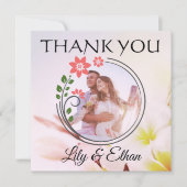 Dankjewel van onze microbruiloft, bloemrijke elega bedankkaart (Voorkant)