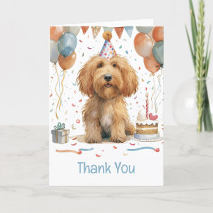 Dankjewel Verjaardag Goldendoodle hond Bedankkaart