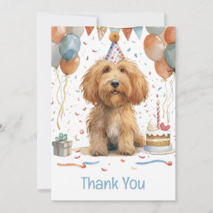 Dankjewel Verjaardag Goldendoodle hond Bedankkaart